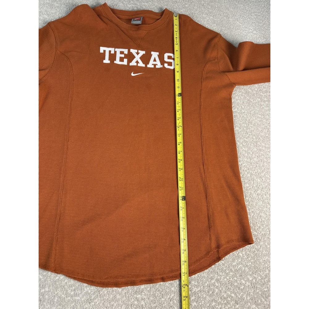Texas Longhorns Shirt Mens 2XL Orange NCAA Football Nike Thermal Waffle Knit - Picture 3 of 7